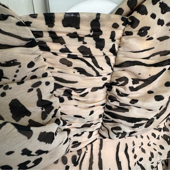 H&M Pale Pink Strappy Maxi Dress Animal Print Size Large - Picture 6 of 12